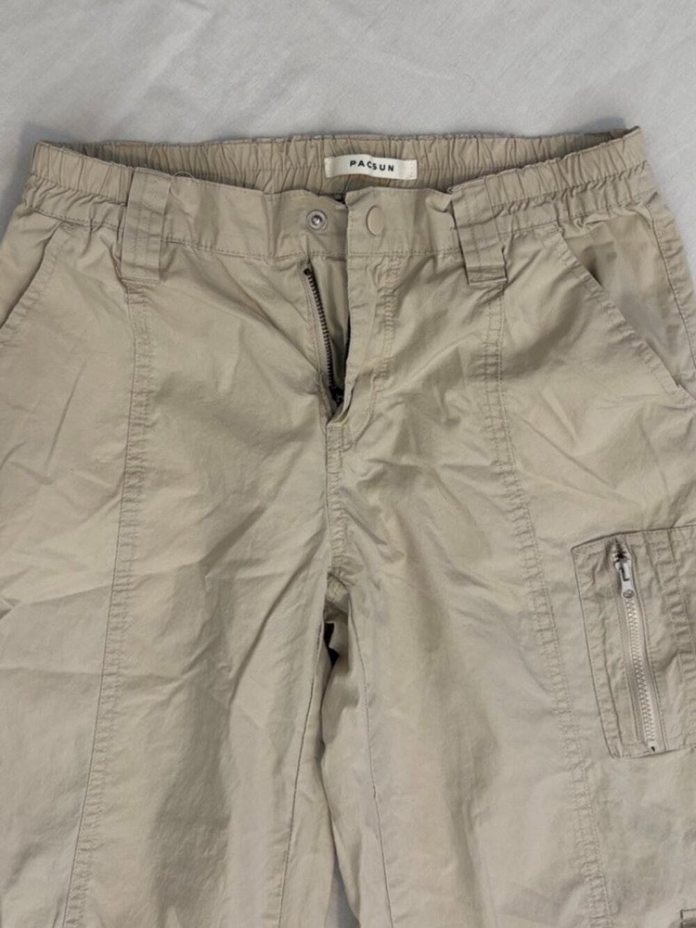 PacSun Low Rise Puddle Cargo Pants Bone Khaki Sz XS